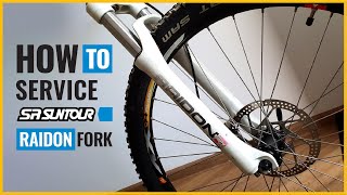 QUICK service  SR Suntour RAIDON fork  tutorial [upl. by Fulmer880]