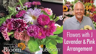 Lavender and Pink Flower Arrangement LIVE with J [upl. by Kipp273]