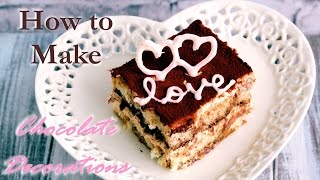 How to Make Parchment Pastry Bag for ChocolateIcing Cake Decorations [upl. by Lehcer]