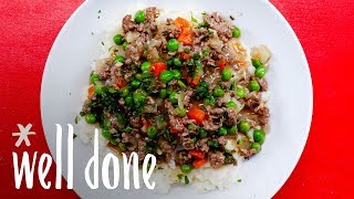 How To Make Super Fast UpsideDown Shepherds Pie  Recipe  Well Done [upl. by Sutherlan245]