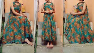 heavy anarkali dress cutting and stitching  Umbrella frock  Anarkali dress cutting amp stitching [upl. by Ahsit]