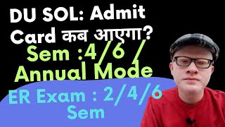 SOL Admit Card कब आएगा  Sol 4th  6th Semester Admit Card update may June 2023 exam [upl. by Euqirne]