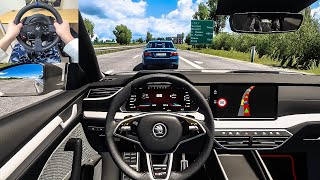 2022 Skoda Octavia RS  Euro Truck Simulator 2 Steering Wheel Gameplay [upl. by Call]