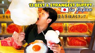 Top 12 BEST amp STRANGEST All You Can Eat BUFFETS in Japan [upl. by Sigsmond]