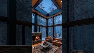 All I need a warm blanket and a cabin view relax cabinrainsounds rainoncabin home [upl. by Olumor30]