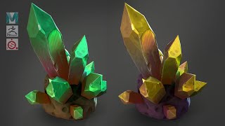 How to Make Stylized Crystals with Maya Zbrush and Substance Painter [upl. by Hullda]