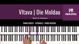 Vltava  Die Moldau  Smetana Sheet Music  Piano Solo Tutorial  Piano Notion Method Book 5 [upl. by Deth]