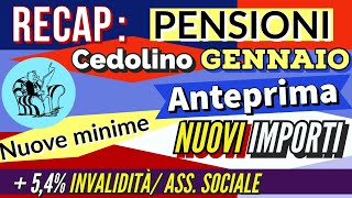 📌 RECAP👉 PENSIONI NOVITÀ CEDOLINO GENNAIO AUMENTI 2024 CALCOLI IMPORTI ESATTI INVALIDITÀ e SOCIALI [upl. by Tdnerb]