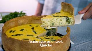 Quiche with Asparagus Leeks and FAGE Total Recipe [upl. by Spatola662]