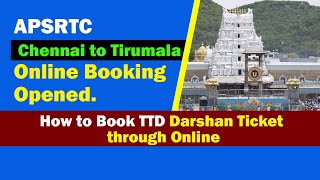 Chennai to Tirumala Tirupati APSRTC Booking Opened  How to Book Darshan Ticket  Thagaval Seva [upl. by Ellehsad]