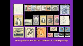 Most Expensive amp Rare BRITISH COMMONWEALTH Postage Stamps [upl. by Gautea]