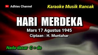 HARI MERDEKA Mars Tujuh Belas Agustus 1945 KARAOKE [upl. by Anayk]