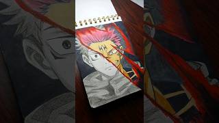 drawing yuji itadori itadori itadoriyuuji jujutsukaisen sukuna shorts animedrawing animeart [upl. by Inimod48]