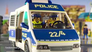 🚓 Le fourgon de policiers  PLAYMOBIL en Français [upl. by Autrey]