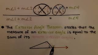 8th Grade Math 112d Exterior Angles and Remote Interior Angles Triangles [upl. by Miche]