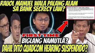 RAOUL MANUEL NAMUTLA BIGLA MAKAKASUHAN DI ALAM ANG BANK SECRECY LAW‼️DAHIL DITO HEARING SUSPENDIDO [upl. by Ymot890]