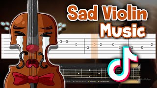 Sad Violin MEME Song  EASY Guitar tutorial TAB [upl. by Barina]