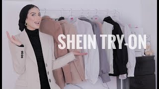 SHEIN TRYON HAUL  Blazers Blouses Knitted Vest etc [upl. by Aehtna]