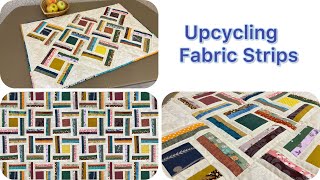 Sewing from Strips of Fabric Easy Patchwork Blocks for Beginners Upcycling of Fabric Scraps [upl. by Htebzil]