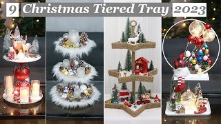 Decorate with Me DIY Cozy Christmas Tiered Tray Ideas 2023  2024 [upl. by Dnomaid]