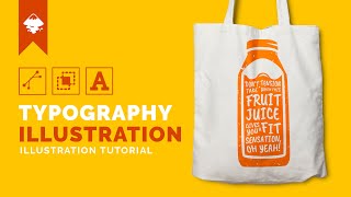 Inkscape Tutorial  Create Typography Illustration  Juice Bottle [upl. by Sulakcin]