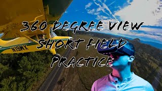 360 View While Practicing Short Field Landings in a Grass Field [upl. by Bolger]