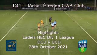 Ladies HEC Div 1 Highlights DCU v UCD 281021 [upl. by Chloris481]