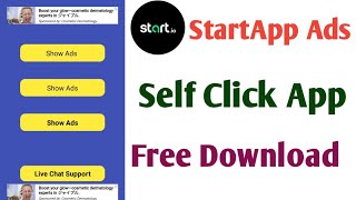 StartApp Ads Self Click App Free  Start Io Ads Self Earning App Free  StartApp Payment Proof [upl. by Dianthe]