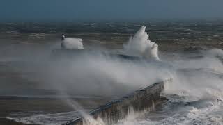 Newhaven Lighthouse during Storm Eunice 2022 [upl. by Cchaddie]