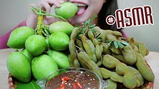 ASMR EXTREME SOUR MANGO amp TAMARIND in Thai Shrimp Paste DippingCRUNCHY EATING SOUNDS  LINHASMR [upl. by Nagud]