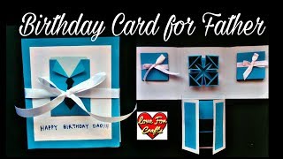 Handmade Birthday Card for Father  DIY  Scrapbook Idea [upl. by Finer]