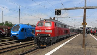 Buchloe Dank Regierung braucht es solche Schilder🙄 bunter Bahnverkehr amp BR218 Sound [upl. by Evanne]