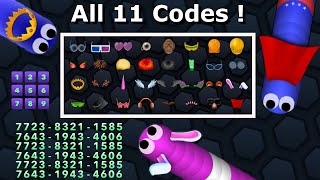 NEW 11 CODES Slitherio  2021 ALL CODES Slitherio CROWN  WINGS  BUNNY EARS 32 Cosmetics  AI [upl. by Ybloc]