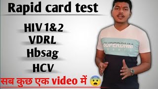 HIV Hbsag HCV syphilis🔥 CARD TEST Viral marker test full procedure [upl. by Aynotak571]