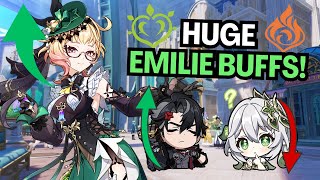 INSANE New Buffs for Emilie Is She TOO STRONG Now  Genshin Impact 48 Beta Update Analysis [upl. by Hills594]