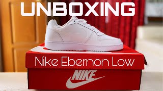 UNBOXING NIKE EBERNON LOW  AIR FORCE ONES CHEAP ALTERNATIVE nike sneakers unboxing [upl. by Akeenahs]