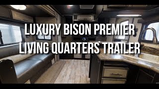 2016 Bison Premier 17 Living Quarters 4 Horse Trailer Walkthrough [upl. by Antoine]