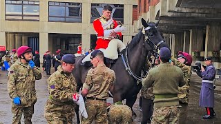 BEHIND THE SCENES The Kings Guard and Horses preparing for The Elizabeth Cup at Barracks [upl. by Pitzer]