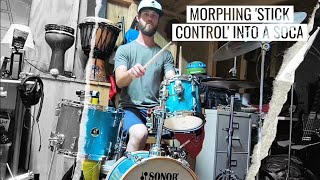 Morphing a Stick Control Pattern into a Soca Groove left hand lead [upl. by Eidur100]