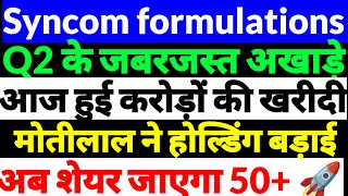 syncom formulations share latest newssyncom formulations share newssyncom share news in hindi 2024 [upl. by Elitnahc1]