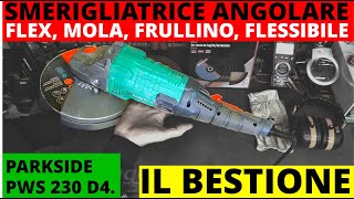 Smerigliatrice angolare Parkside Lidl PWS 230 D4 recensione prova flex frullino flessibile mola [upl. by Eatnad494]