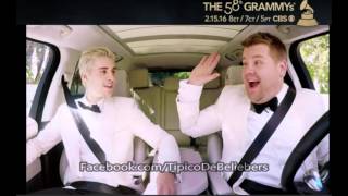 Justin Bieber And James Corden Carpool Karaoke GRAMMYs [upl. by Ewold]