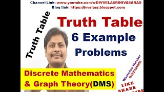 Truth Table  Constructing a Truth Table for Compound Propositions  Truth Table Examples  DMS [upl. by Ignatius]