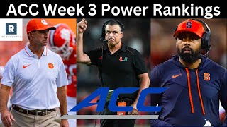 ACC Football Power Rankings Week 3  Can Anyone Push The Miami Hurricanes  Cuse On The Rise [upl. by Clynes]