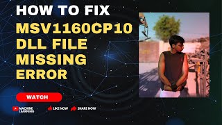 msv1160cp10 dll How to Fix msv1160cp10 dll Files Missing Error In Windows 1087 100 Works 2023 [upl. by Neelyhtak]