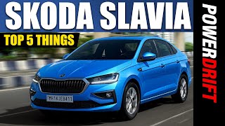 Skoda Slavia  5 Things You Need To Know  PowerDrift [upl. by Craggie]