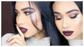 Spicy Eye amp Dark bold Lip Makeup Tutorial [upl. by Johns]