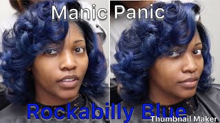 Manic Panic Rockabilly Blue on Natural Hair  BEAUTY SHOP DAY [upl. by Ociral]