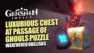 4 Pyro Totems At Passage Of Ghouls Puzzle Guide  Matching Stones Luxurious Chest  Genshin Impact [upl. by Acsirp966]