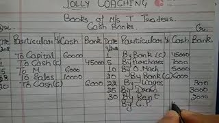 2 DOUBLE COLUMN CASH BOOKBANK COLUMN CASH BOOK for 11th class in Hindi by JOLLY Coaching [upl. by Naggem]